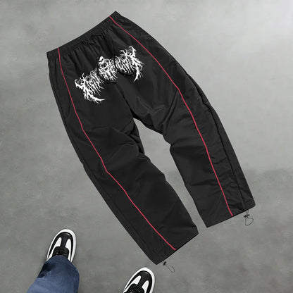 Men's Trendy Skull And Thorn Print Casual Athletic Pants Fitness Training Pants Suitable For Daily Commute And Fashionable Wear