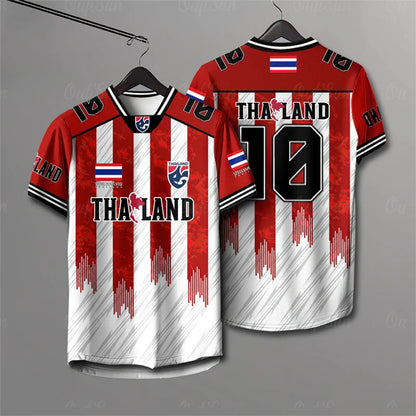 Elephant Thailand 3D Printed Rugby Collar Short Sleeve Summer Street T Shirt Man High Quality Oversized Breathable