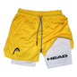 Anime Berserk Head Running Shorts Fitness Gym Training 2 in 1 Sports Quick Dry Workout Jogging Double Deck Summer