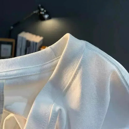 Summer Street Style New Trend High-Quality 100% Pure Cotton Men's T-Shirt Suitable for Outdoor Leisure Sports Short Sleeve