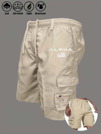 American Flag Printed Cargo Shorts Independence Day Eagle Shorts Summer Cargo Work Camping Multi-pocket Short Pants Streetwear