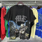 Unisex Couple Street Style Angel Print Summer Top Round Neck Short Sleeve T-Shirt