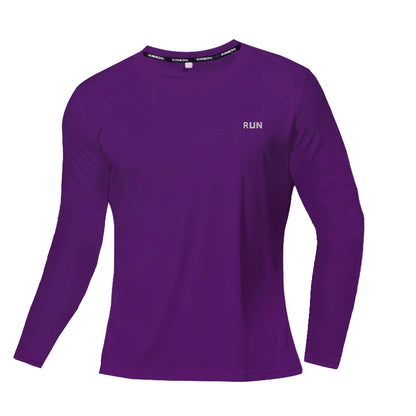 Summer Ice Silk Long Sleeve T-Shirt Men New Quick Dry Breathable Air Conditioning Outdoor Sun Protection Running Outer Wear