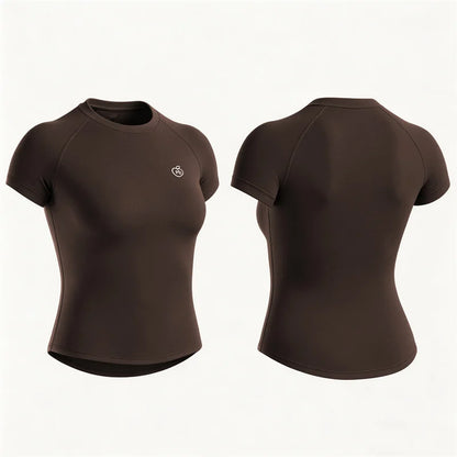 Women Bum Shaping Tee Seamless Short Sleeve Tops Gym Workout Running T-Shirts Fitness Activewear Athletic Shirts