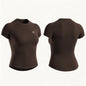 Women Bum Shaping Tee Seamless Short Sleeve Tops Gym Workout Running T-Shirts Fitness Activewear Athletic Shirts