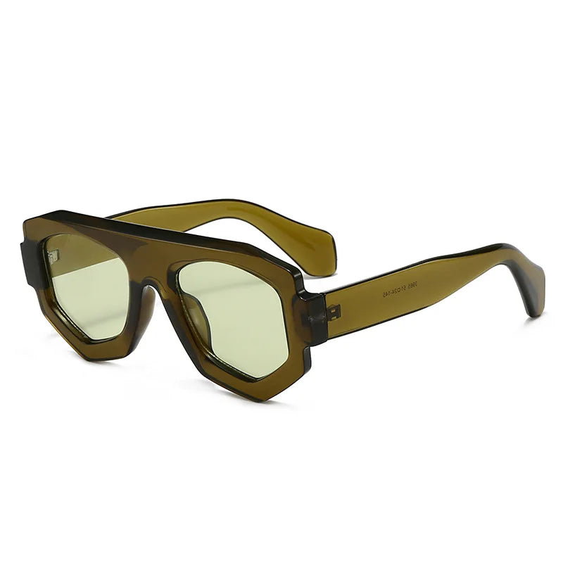 irregular square candy color sunglasses for women new fashion black yellow sun glasses