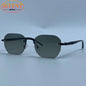 Steampunk Rimless Square Sunglasses Men Luxury Designer Vintage Metal Polygon Outdoor Sun Glasses Male Frameless Shades