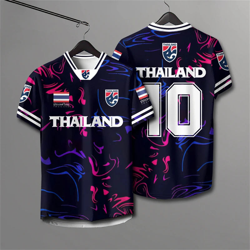 Elephant Thailand 3D Printed Rugby Collar Short Sleeve Summer Street T Shirt Man High Quality Oversized Breathable