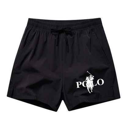 Summer Ice Silk Quick Drying Beach Shorts for Men's Slim Fit Running, Swimming, Fitness, Breathable Shorts