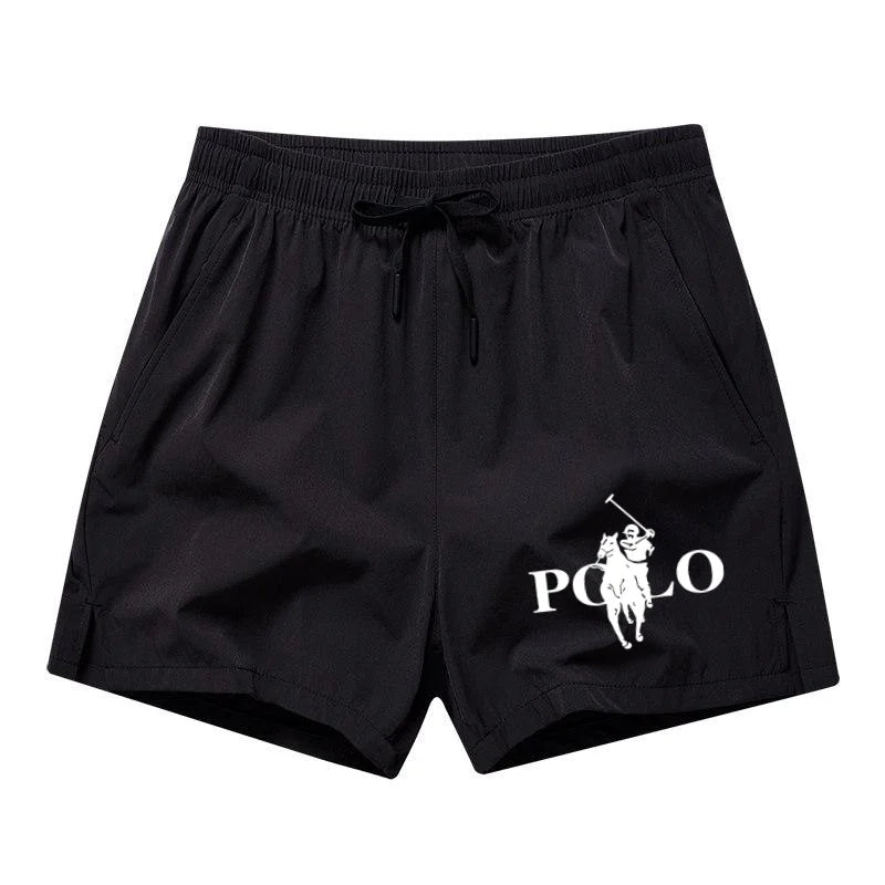 Summer Ice Silk Quick Drying Beach Shorts for Men's Slim Fit Running, Swimming, Fitness, Breathable Shorts