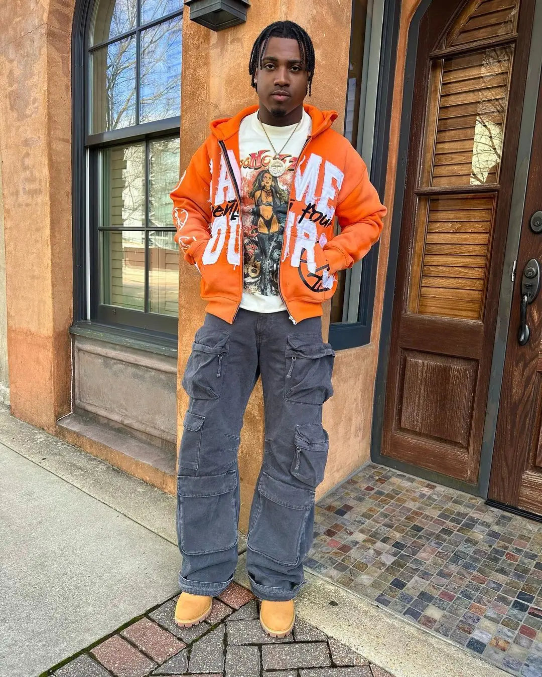 Quick Delivery Y2K Letter Sticker Printed Street Hip-Hop Style Heavyweight Hooded Sweatshirt Cardigan Design High Street Jacket