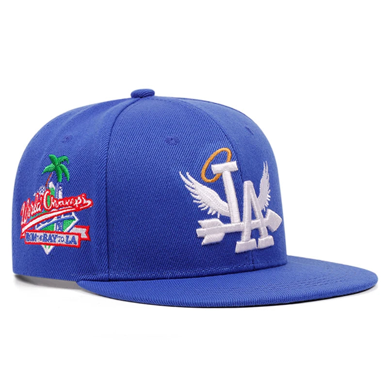 Baseball Hat LA Wings Embroidered Hip Hop Hat Outdoor Daily Leisure Sunshade Hat Male Female Flat Edge Mesh Hat