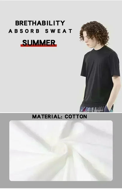 Unisex Couple Street Style Angel Print Summer Top Round Neck Short Sleeve T-Shirt