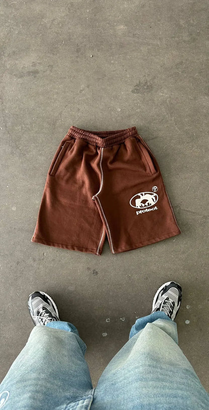 Grey Cotton Y2K Hiphop Streetwear Shorts European Street Style Trendy Baggy Casual Cargo Urban Casual Wear Fashion