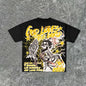 Summer men's fashion style skull print comfortable and breathable with round neck T-shirt outdoor warning top