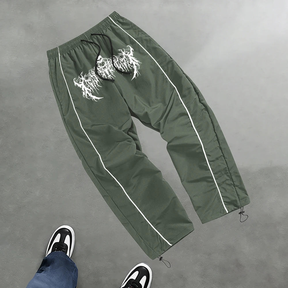 Men's Trendy Skull And Thorn Print Casual Athletic Pants Fitness Training Pants Suitable For Daily Commute And Fashionable Wear