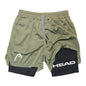 Anime Berserk Head Running Shorts Fitness Gym Training 2 in 1 Sports Quick Dry Workout Jogging Double Deck Summer