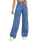 High Waist Denim Pants For Women Stretchy Wide-Leg Jeans With Pockets Casual Straight Leg Summer Autumn Female Jean Trousers