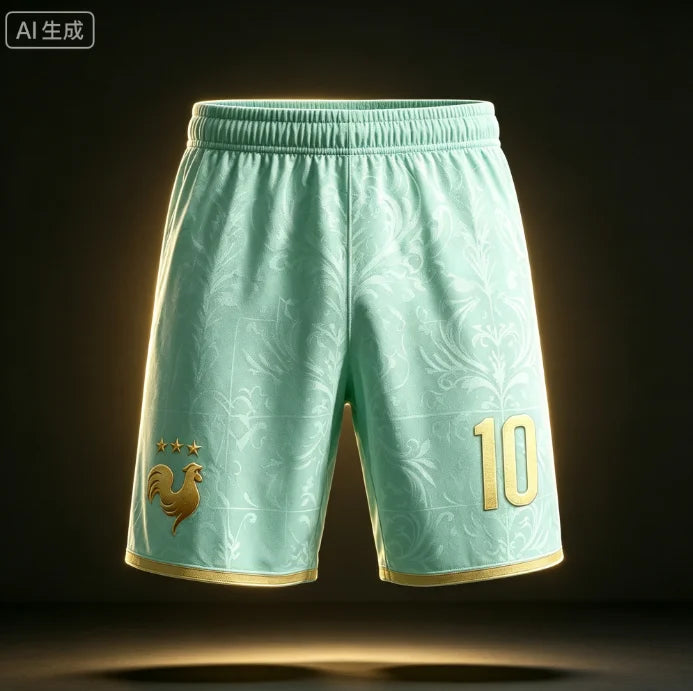 France National Team Mbappe No.10 Football Shorts,3D All Over Print Short Pants, Unisex Family Matching Fan Sports