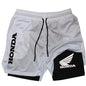 Profashion x Honda Summer Shorts Are For Men's 2-in-1 Sports, Gym Workouts, Running And Quick-Drying Breathable Mobile Phone Pockets