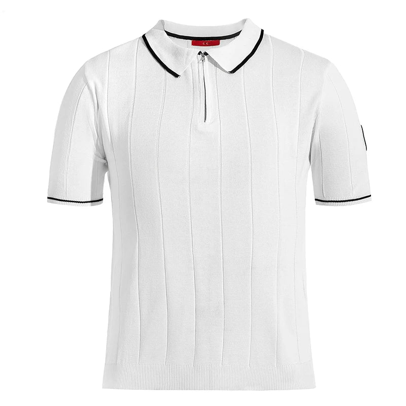 Profashions Men's Polo New Summer Half Zipper Design Men's Short Polo