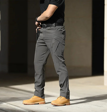 Men Outdoor Pants Multi Pockets Elastic Tactical Pant Waterproof Plus Size Casual Cargo Trousers Pockets Men Clothing