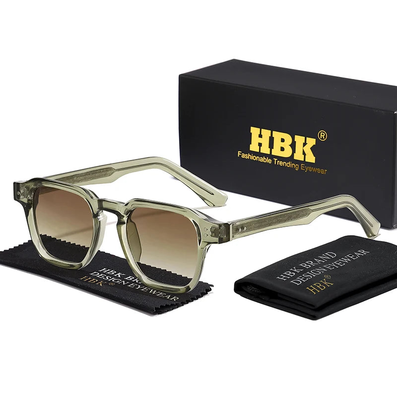 HBK New Fashion Sunglasses Men Vintage Square Gradient Sun Glasses Outdoor Sports Party Vacation Travel Driving Eyeglasses