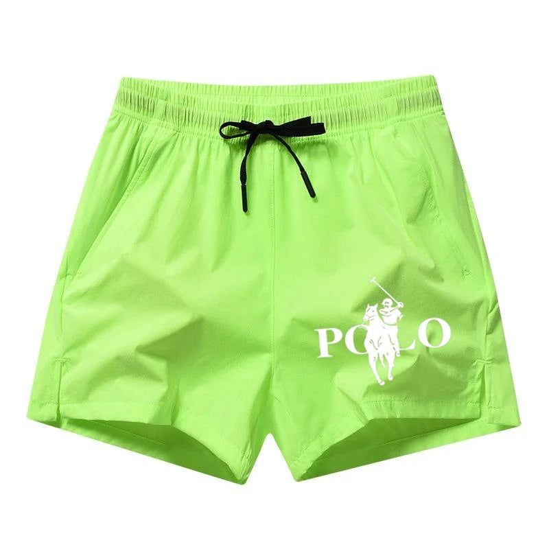 Summer Ice Silk Quick Drying Beach Shorts for Men's Slim Fit Running, Swimming, Fitness, Breathable Shorts