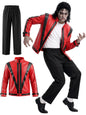 Adults Michael Red Faux Leather Jacket Pant Set Jackson Fashion Music Idol Character Creative Halloween Stage Performance Suits
