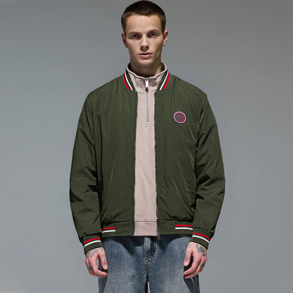 Profashion Men's Jacket Autumn Fashion Versatile Windproof Thin Men's Jacket Casual American Street Classic Badge Design Men's Coat