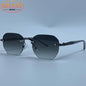 Steampunk Rimless Square Sunglasses Men Luxury Designer Vintage Metal Polygon Outdoor Sun Glasses Male Frameless Shades