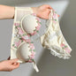 MOYISU New Vintage Embroidery Cream Sweet Flowers Pastoral Field Sexy Underwear for Women Small Breasts Pure Desire Gathered Up