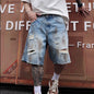 Men's Distressed Denim Shorts Heavyweight Summer Streetwear Loose Fit Fashion Five-Pocket Style European American Design