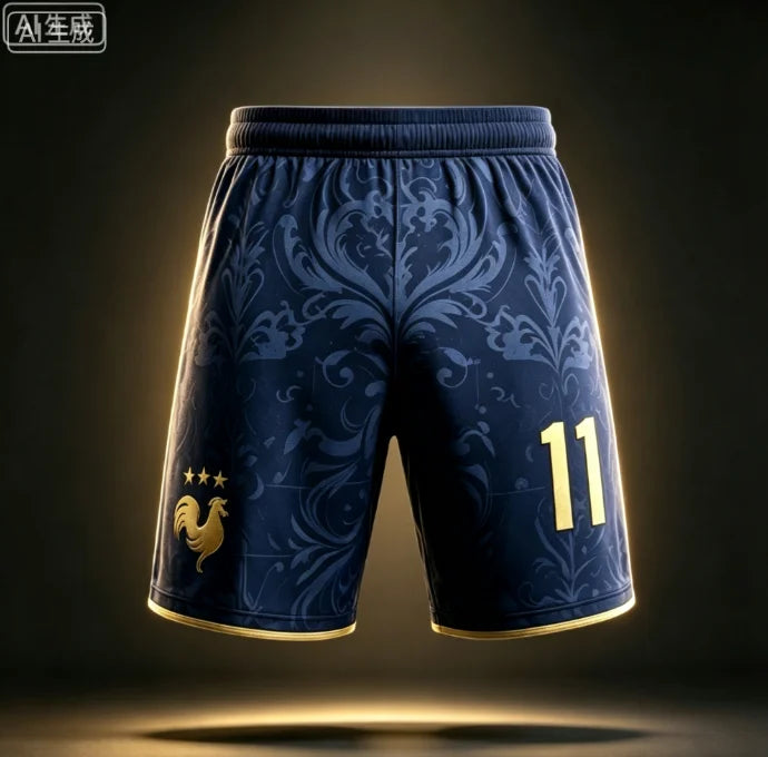 France National Team Mbappe No.10 Football Shorts,3D All Over Print Short Pants, Unisex Family Matching Fan Sports
