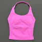 Histello Longline Strappy Top Women Sports Tank Halter Seamless Ruched Backless Gym Activewear Workout Yoga Fitness Tops