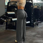 Gym Workout Wide Leg Leggings Women High Waist Tummy Control Loose Yoga Pants Woman Gray Hip Lifting Straight Sports Trousers
