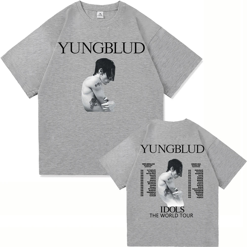 Yungblud Idols World Tour T Shirt New Fashion Men/Women Hip Hop Aesthetic Wings T-shirt High Quality Cool Cotton Tees Shirts