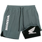 Profashion x Honda Summer Shorts Are For Men's 2-in-1 Sports, Gym Workouts, Running And Quick-Drying Breathable Mobile Phone Pockets