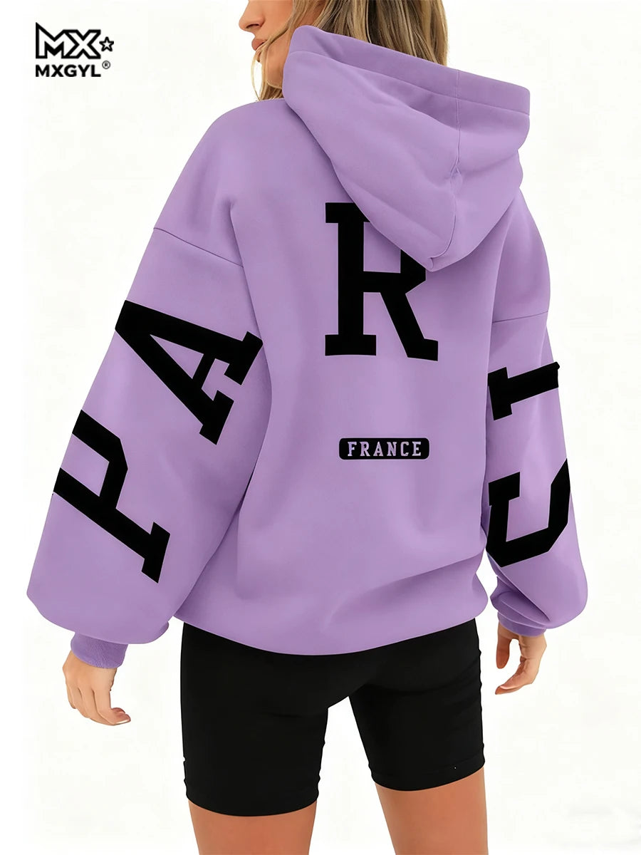 Profashion  Loose Casual Pullover Hoodie Sweatshirt Coat Printed Letter Pattern High Street Hip-Hop Trendy Unisex