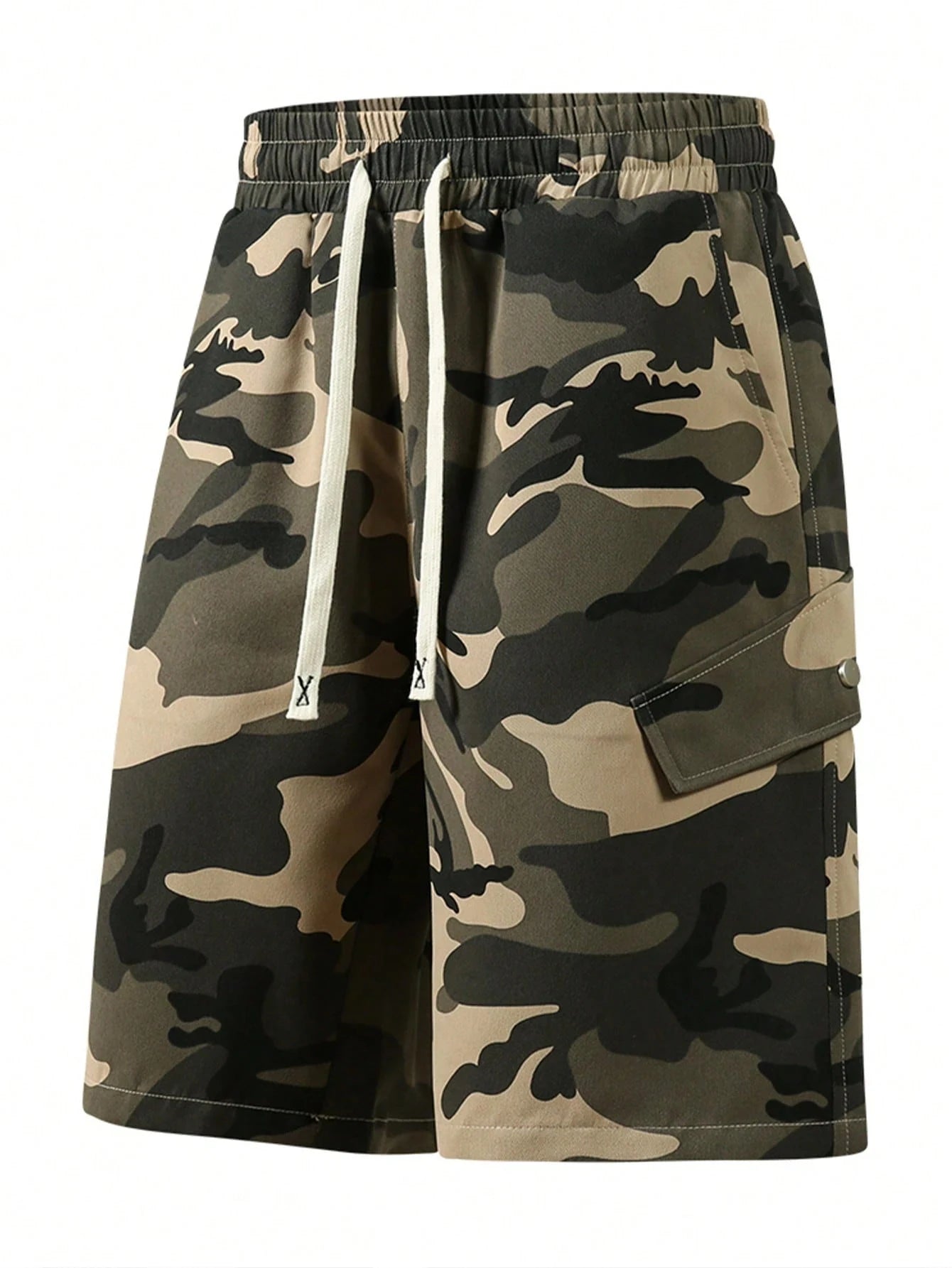 Sophisticated Men's Casual Cargo Pants: Crafted from soft, comfortable, non-stretch woven fabric. Features a dual-function elast