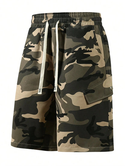 Sophisticated Men's Casual Cargo Pants: Crafted from soft, comfortable, non-stretch woven fabric. Features a dual-function elast