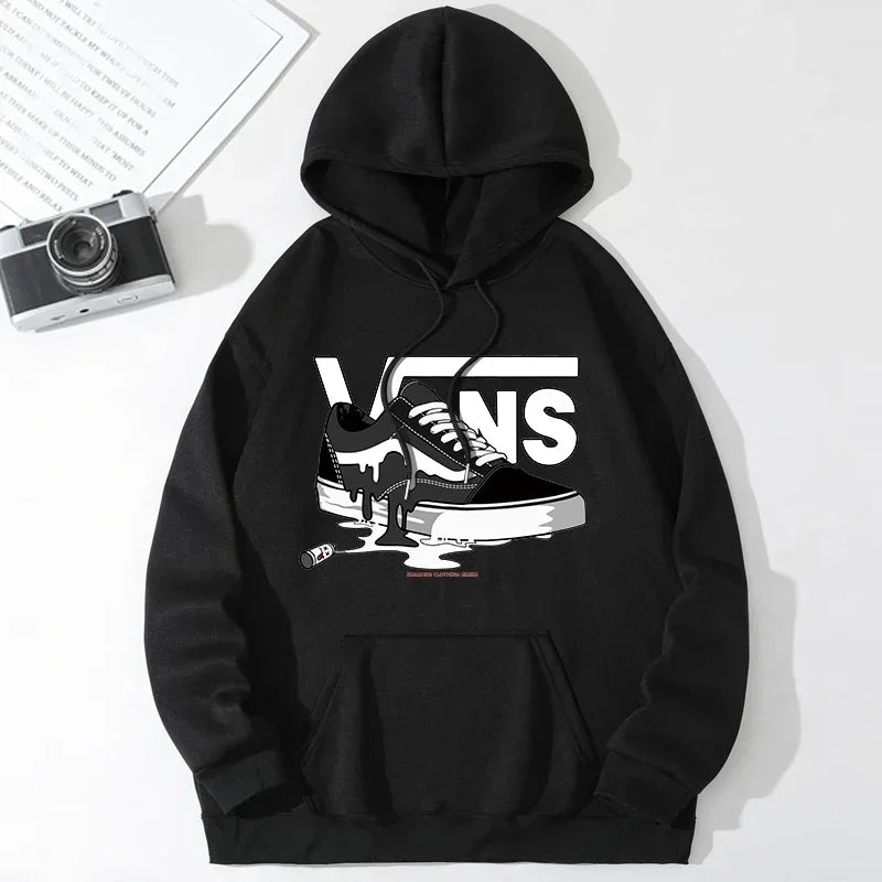 New Hip Hop Clothes Print Hoodie Men Long Sleeve Fleece Sweatshirt Vintage Rock Band Streetwear