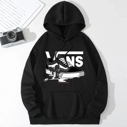 New Hip Hop Clothes Print Hoodie Men Long Sleeve Fleece Sweatshirt Vintage Rock Band Streetwear