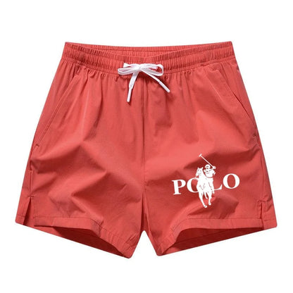Summer Ice Silk Quick Drying Beach Shorts for Men's Slim Fit Running, Swimming, Fitness, Breathable Shorts