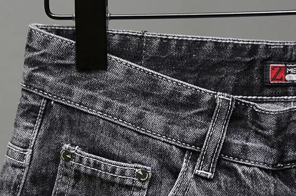 Men's Short Jeans Pants Black Gray Ripped Male Denim Shorts Designer Buttons Popular Emo New in Stretchable Wih Zipper Original