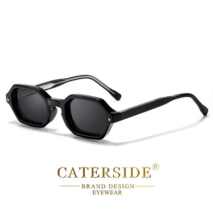 CATERSIDE Polygon Sunglasses Fashion Men Small Frame Gradient Lens Sun Glasses for Summer Beach Party Ideal Choice for Gifts