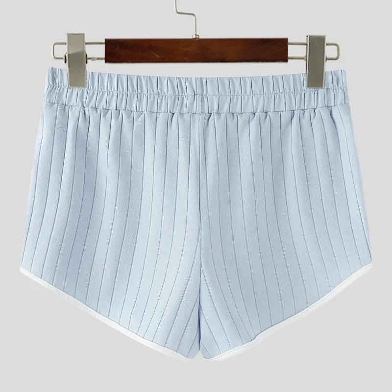 Ribbed Athletic Shorts High Waist Contrast Trim Bodybuilding Gym Shorts Summer Quick Dry Workout Short Pants Fitness Short