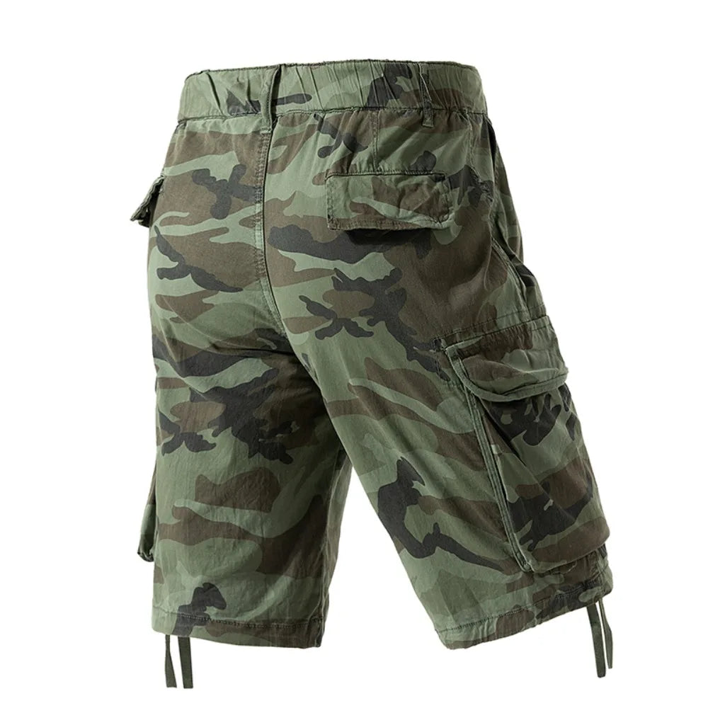 Men's Camo Cargo Shorts Outdoor Multi-Pocket Cotton Casual Shorts Summer Half Pants Breathable Shorts