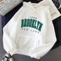 New Fleece Loose Women's Hoodie Brooklyn Printed Couple Hoodie