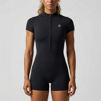 Women New Bum Zipper Workout Rompers Sports Overalls Women Gym Clothing Running Fitness Suits Gym Tracksuit Short Jumpsuits